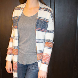 LOFT striped coatigan sweater